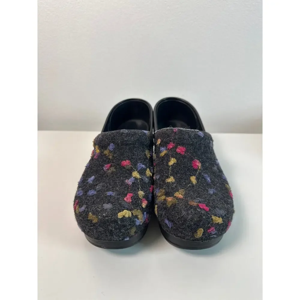 Dansko Professional Felted Wool Floral Clogs - Made in Italy | Size 37/US 6.5–7